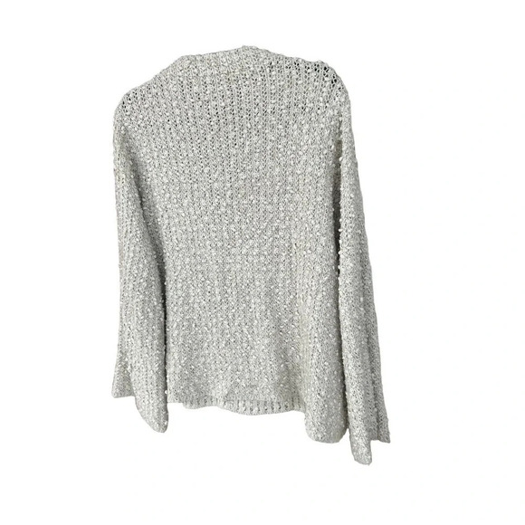 John + Jenn Anthropologie Women's Light Gray Popcorn Knit Sweater Size Medium - Picture 5 of 6